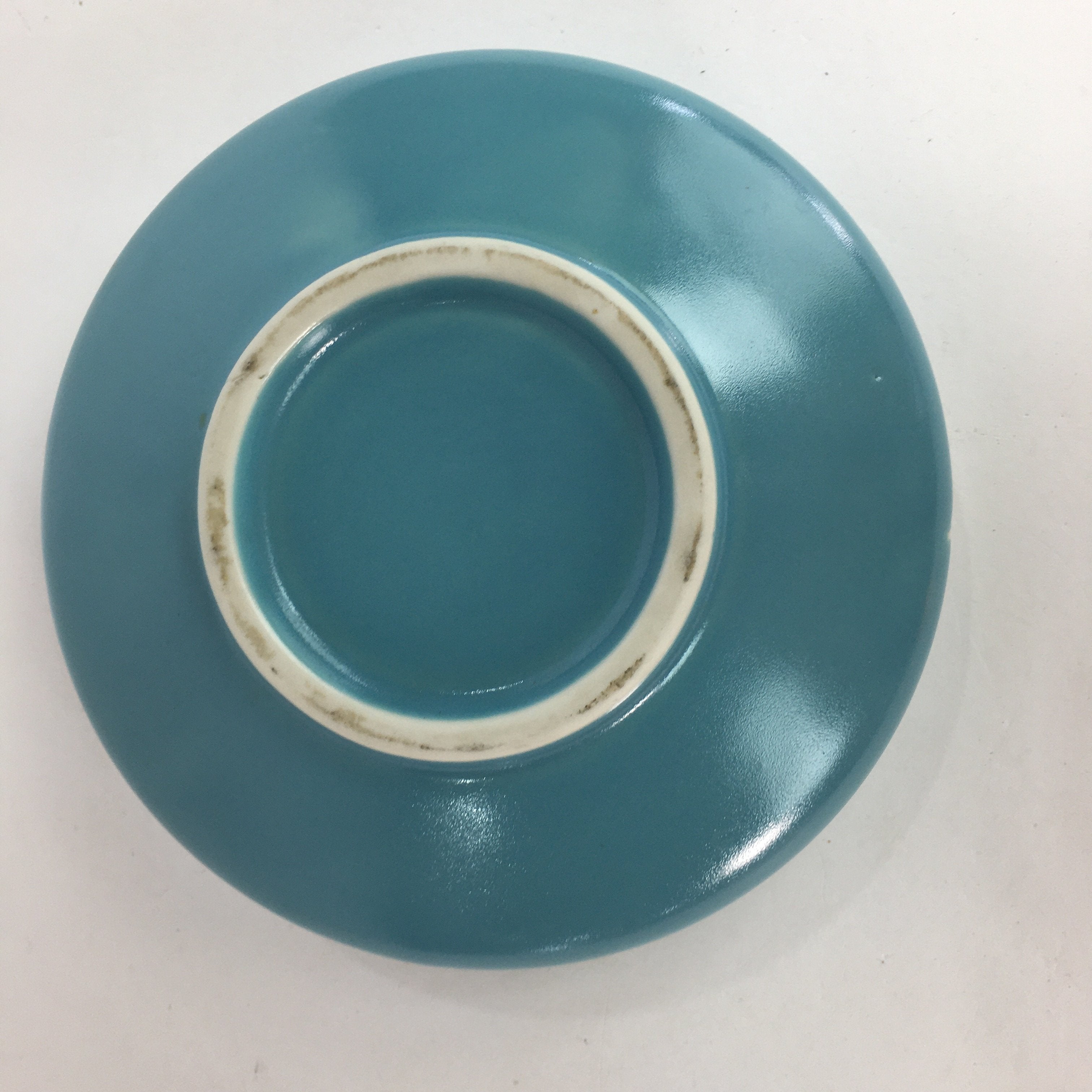 Japanese Porcelain Snack Bowl Kashiki Vtg Pottery Light Blue Round Bamboo PP569
