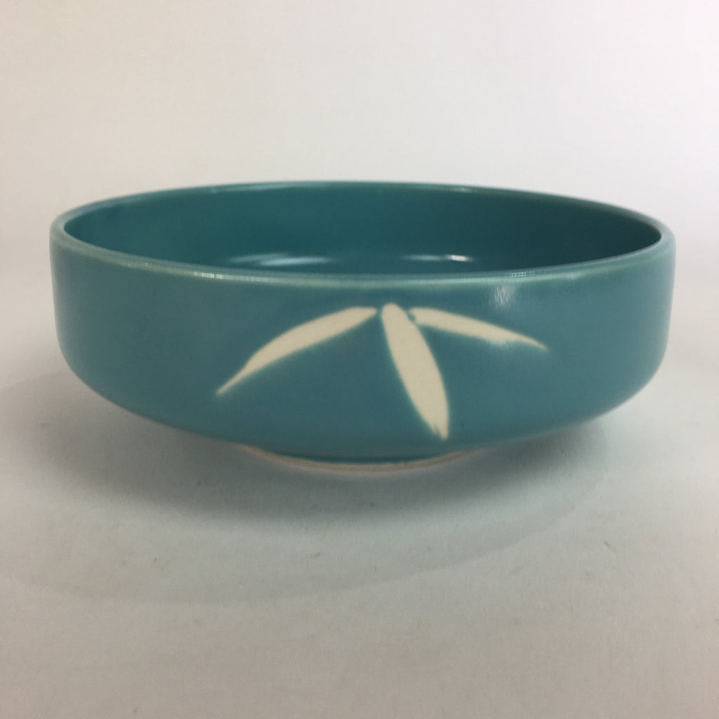 Japanese Porcelain Snack Bowl Kashiki Vtg Pottery Light Blue Round Bamboo PP569