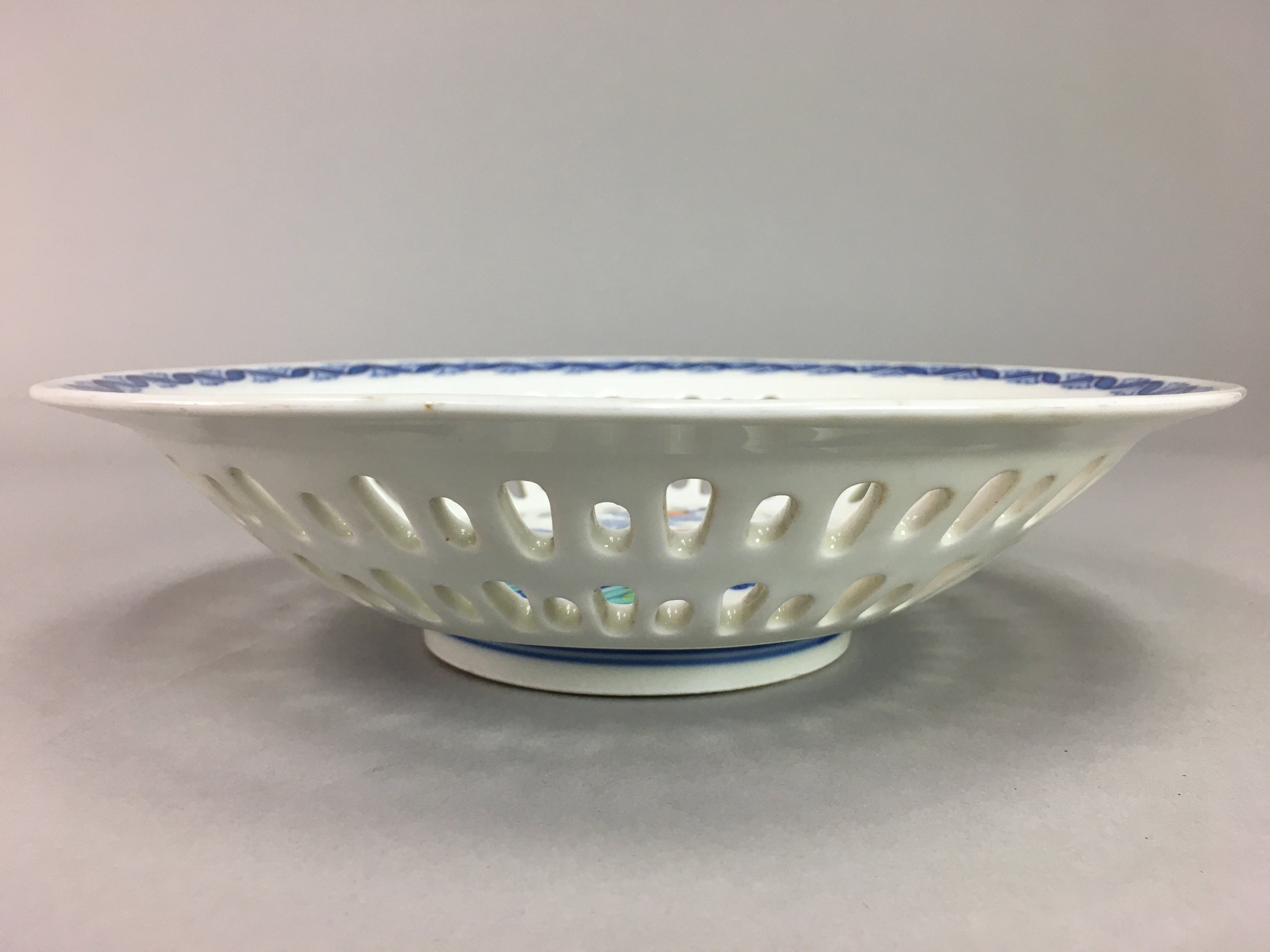 Japanese Porcelain Snack Bowl Nabeshima Vtg Kashiki Blue White Tea Ceremony PP12