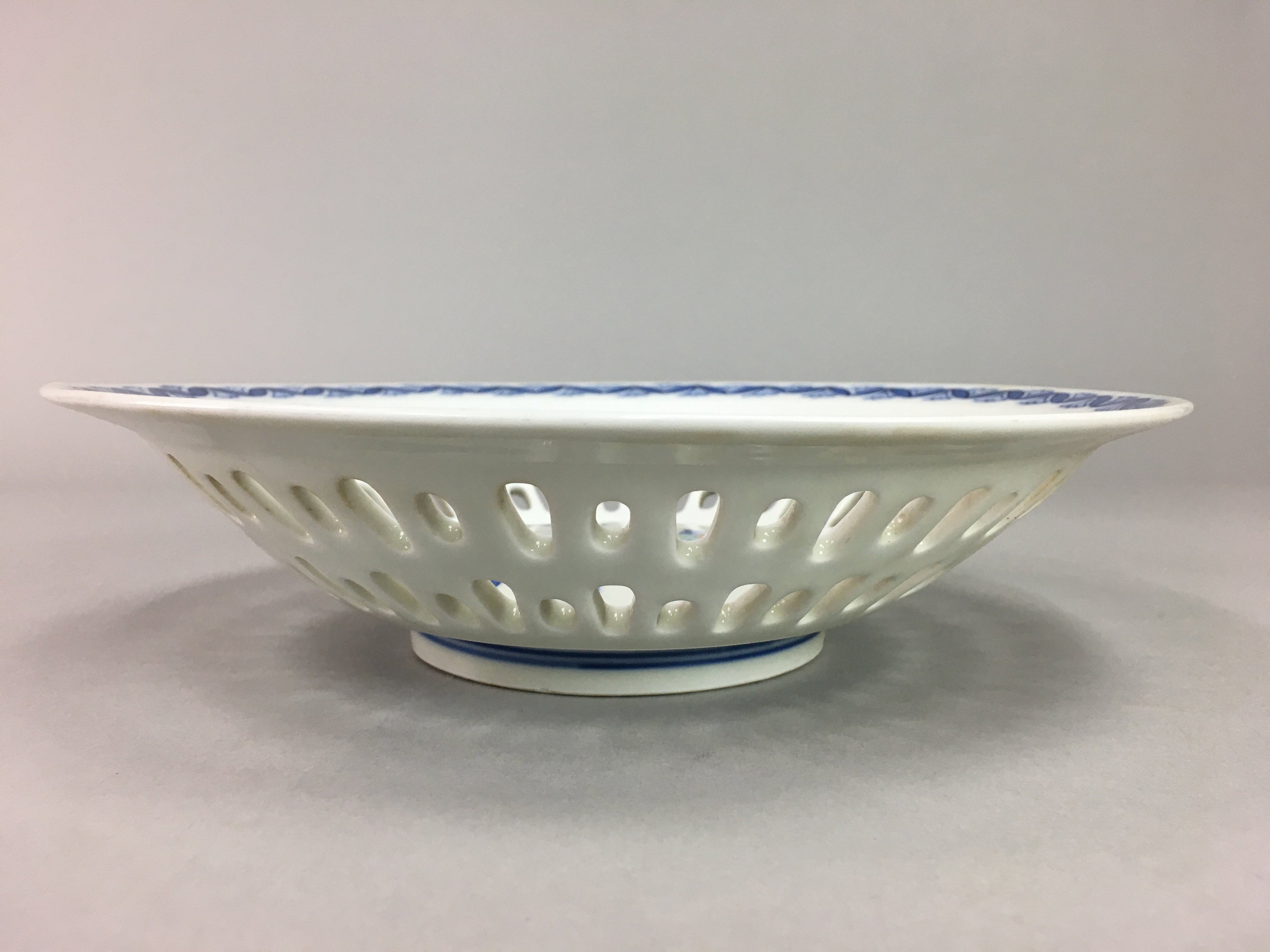 Japanese Porcelain Snack Bowl Nabeshima Vtg Kashiki Blue White Tea Ceremony PP12