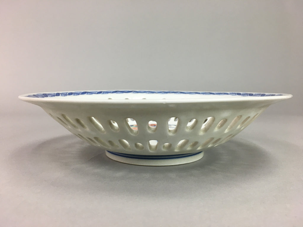 Japanese Porcelain Snack Bowl Nabeshima Vtg Kashiki Blue White Tea Ceremony PP12