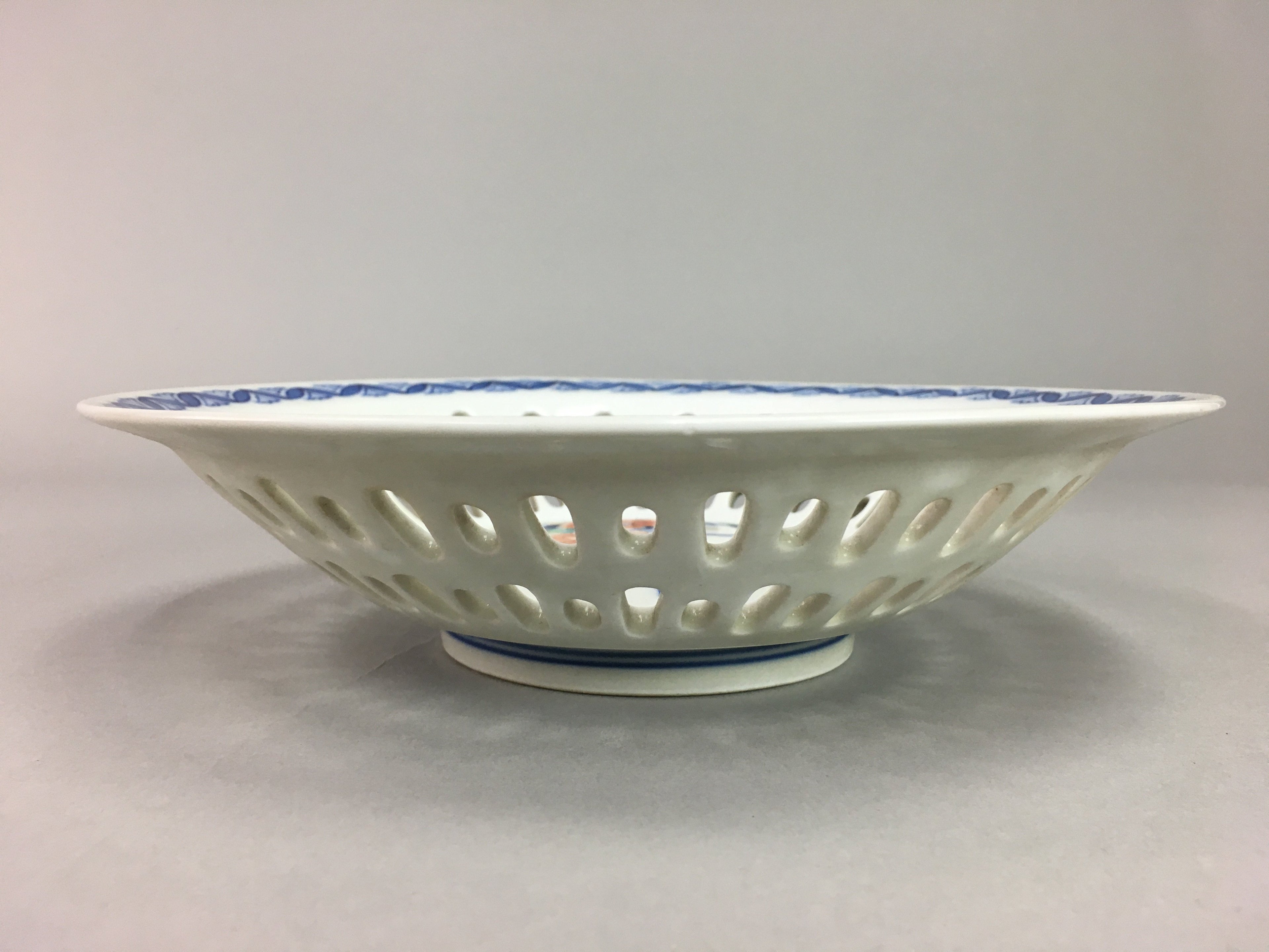 Japanese Porcelain Snack Bowl Nabeshima Vtg Kashiki Blue White Tea Ceremony PP12