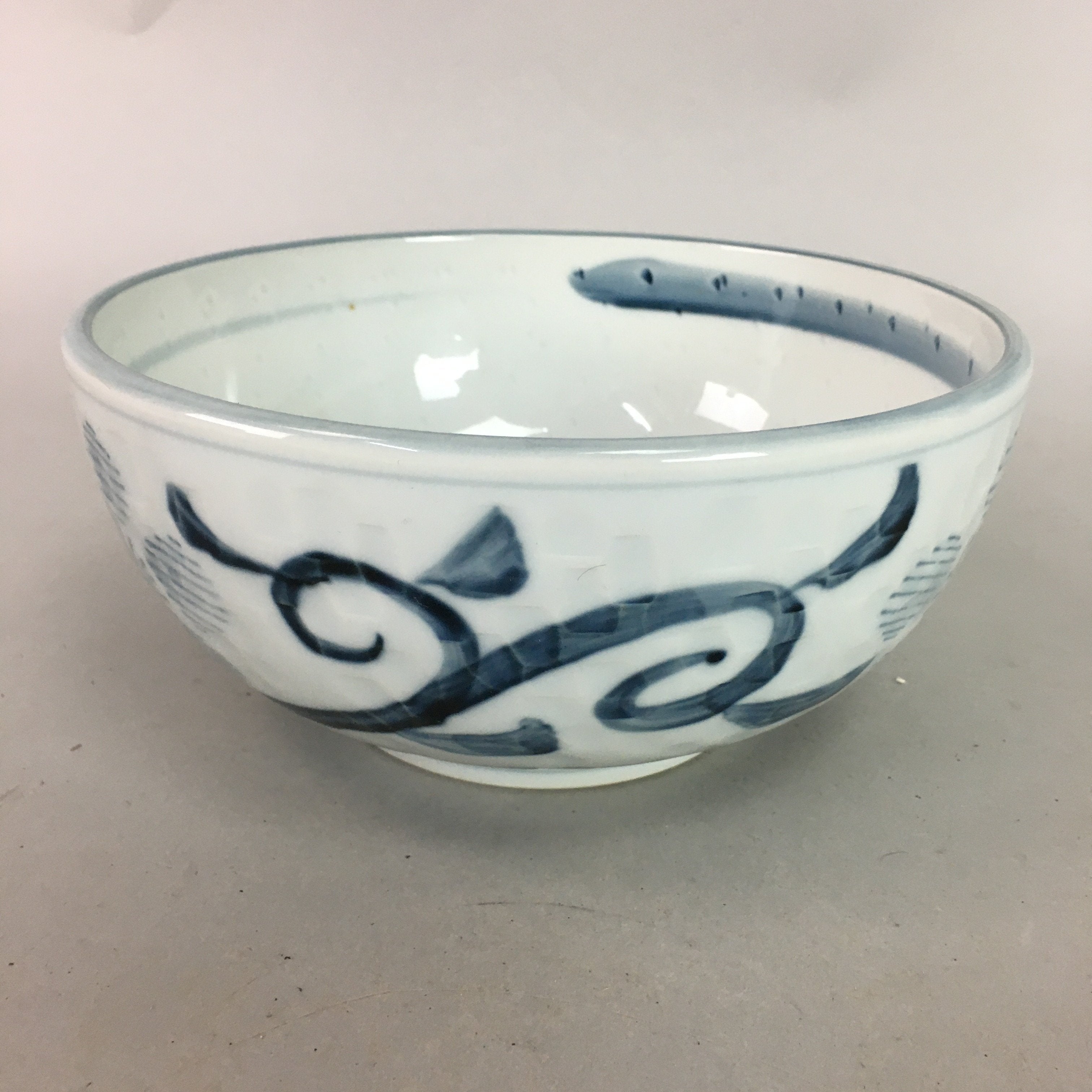 Japanese Porcelain Snack Bowl Vtg Kashiki Blue White Sometsuke Tea Ceremony PP5