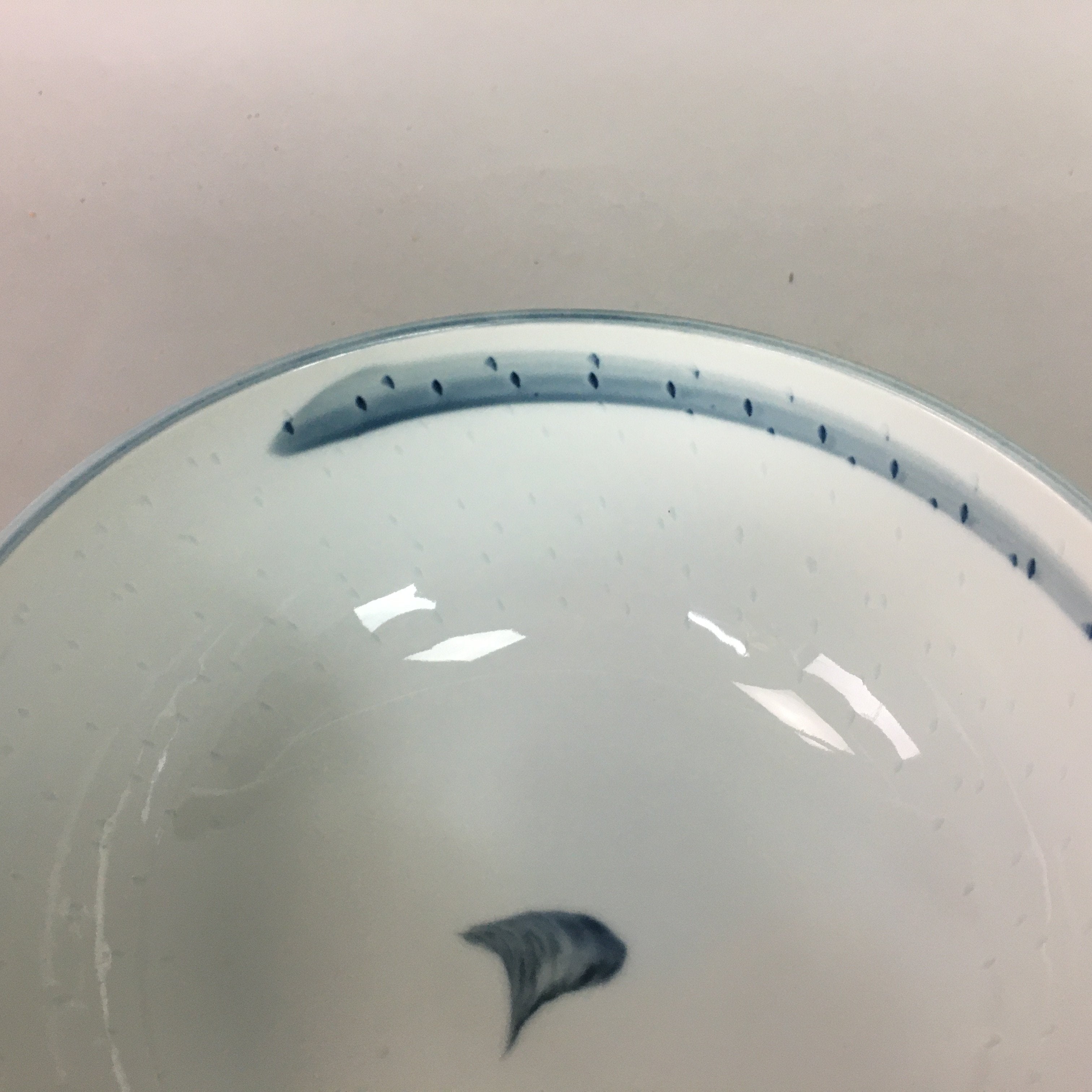 Japanese Porcelain Snack Bowl Vtg Kashiki Blue White Sometsuke Tea Ceremony PP6