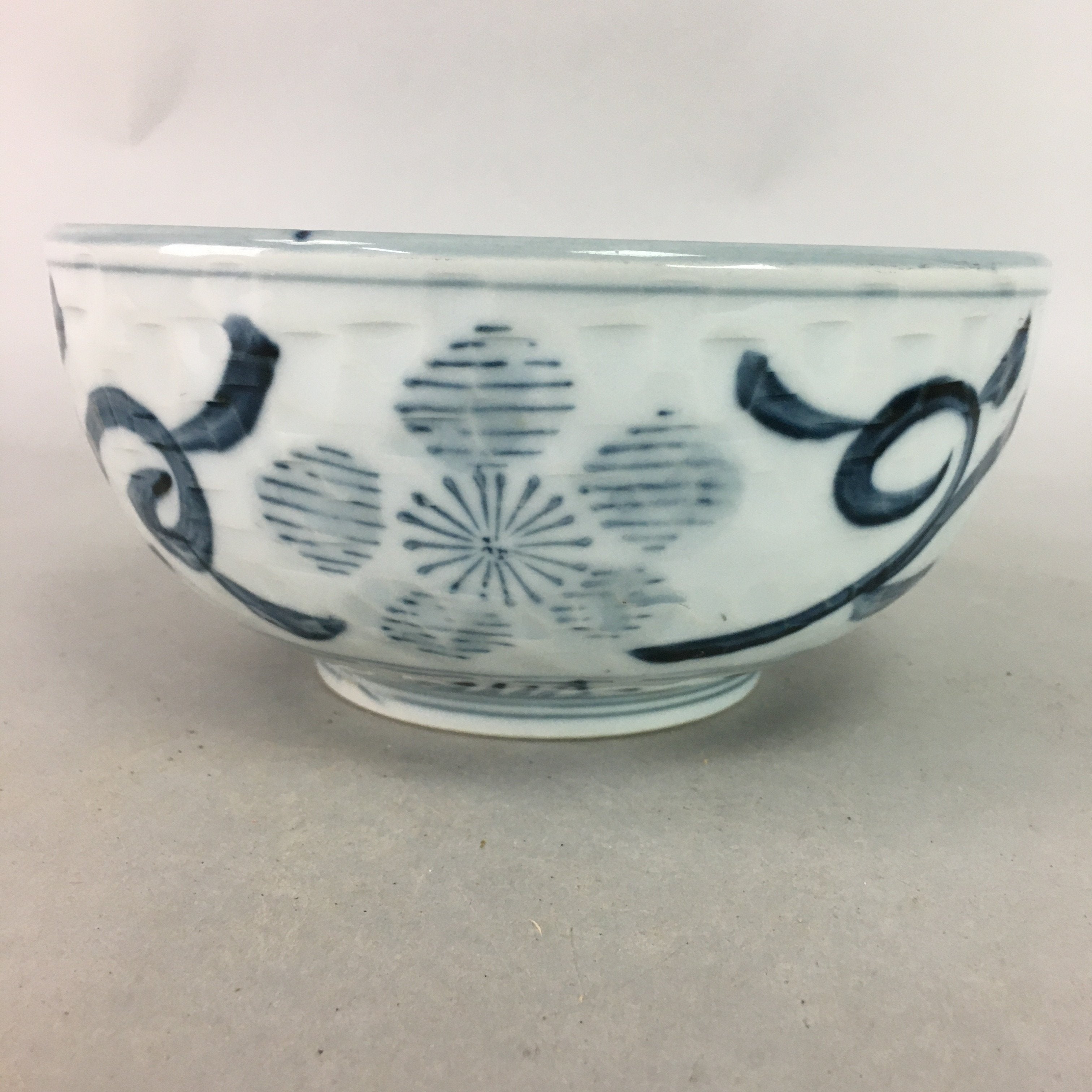 Japanese Porcelain Snack Bowl Vtg Kashiki Blue White Sometsuke Tea Ceremony PP7