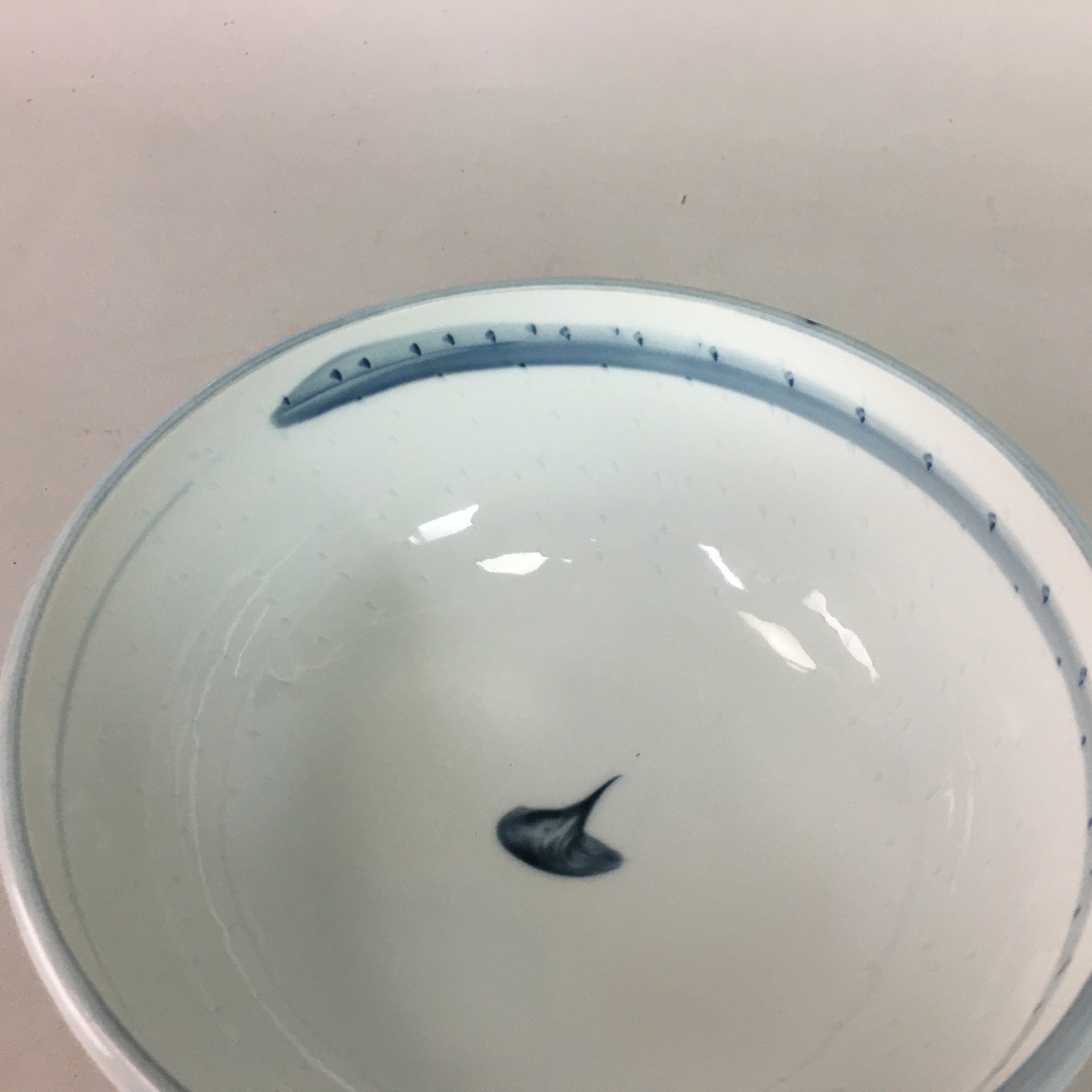 Japanese Porcelain Snack Bowl Vtg Kashiki Blue White Sometsuke Tea Ceremony PP7