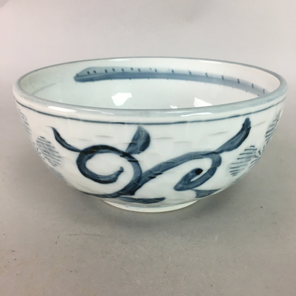 Japanese Porcelain Snack Bowl Vtg Kashiki Blue White Sometsuke Tea Ceremony PP7