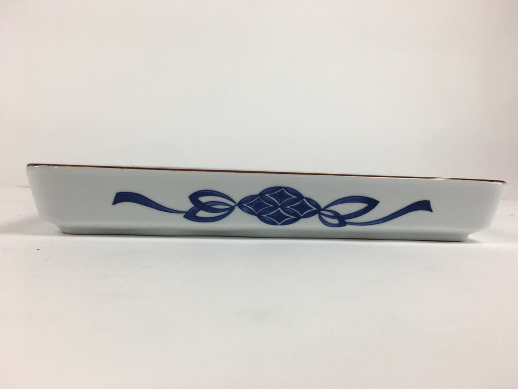Japanese Porcelain Sometsuke Plate Vtg Tachikichi Square Boxed Birds PX591