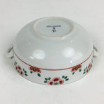 Japanese Porcelain Soup Bowl Vtg Tachikichi Round Handles Flower PP926