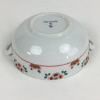 Japanese Porcelain Soup Bowl Vtg Tachikichi Round Handles Flower PP927