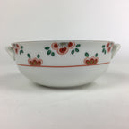Japanese Porcelain Soup Bowl Vtg Tachikichi Round Handles Flower PP927