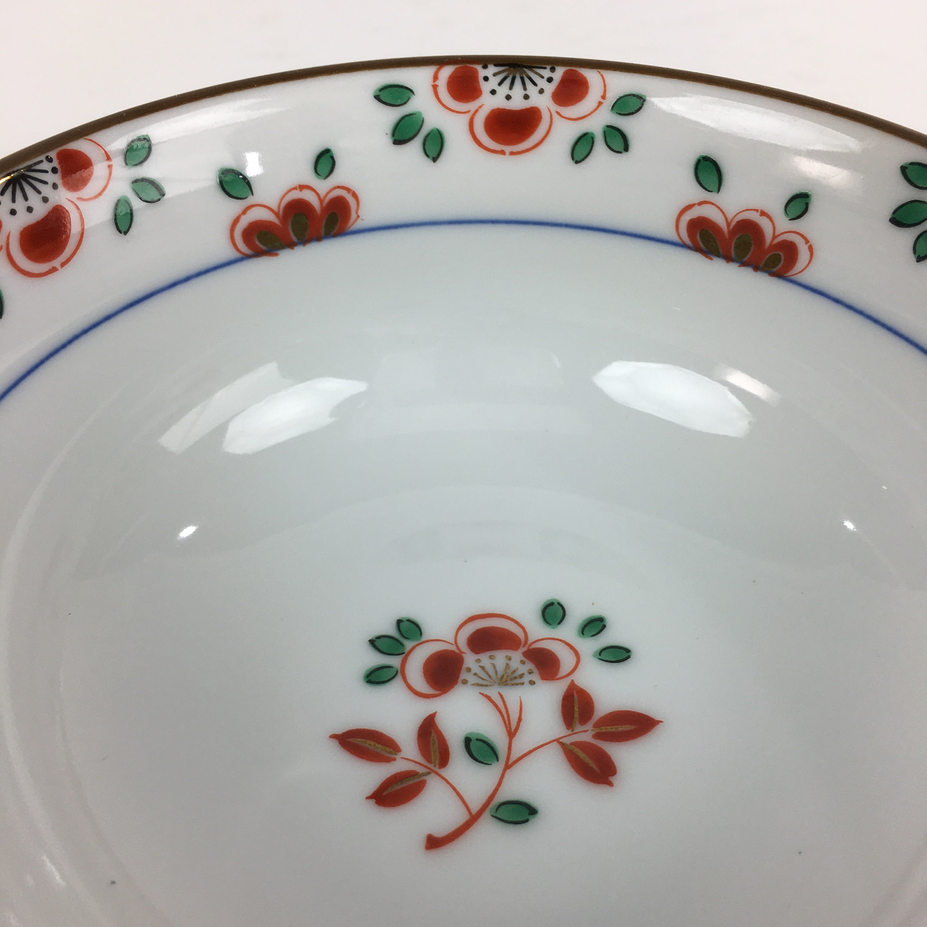 Japanese Porcelain Soup Bowl Vtg Tachikichi Round Handles Flower PP927