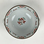 Japanese Porcelain Soup Bowl Vtg Tachikichi Round Handles Flower PP928