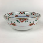 Japanese Porcelain Soup Bowl Vtg Tachikichi Round Handles Flower PP928