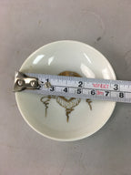Japanese Porcelain Soy Sauce Dipping Dish Plate Vtg Kozara White Gold PT212