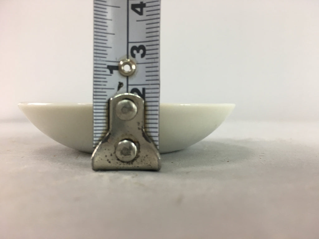 Japanese Porcelain Soy Sauce Dipping Dish Plate Vtg Kozara White Gold PT212