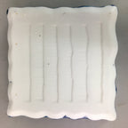 Japanese Porcelain Square Plate Vtg Kozara Blue Green Pink Floral Design QT46