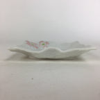 Japanese Porcelain Square Plate Vtg Pink Flower Crumpled Design Kozara QT118