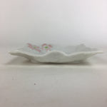 Japanese Porcelain Square Plate Vtg Pink Flower Crumpled Design Kozara QT118
