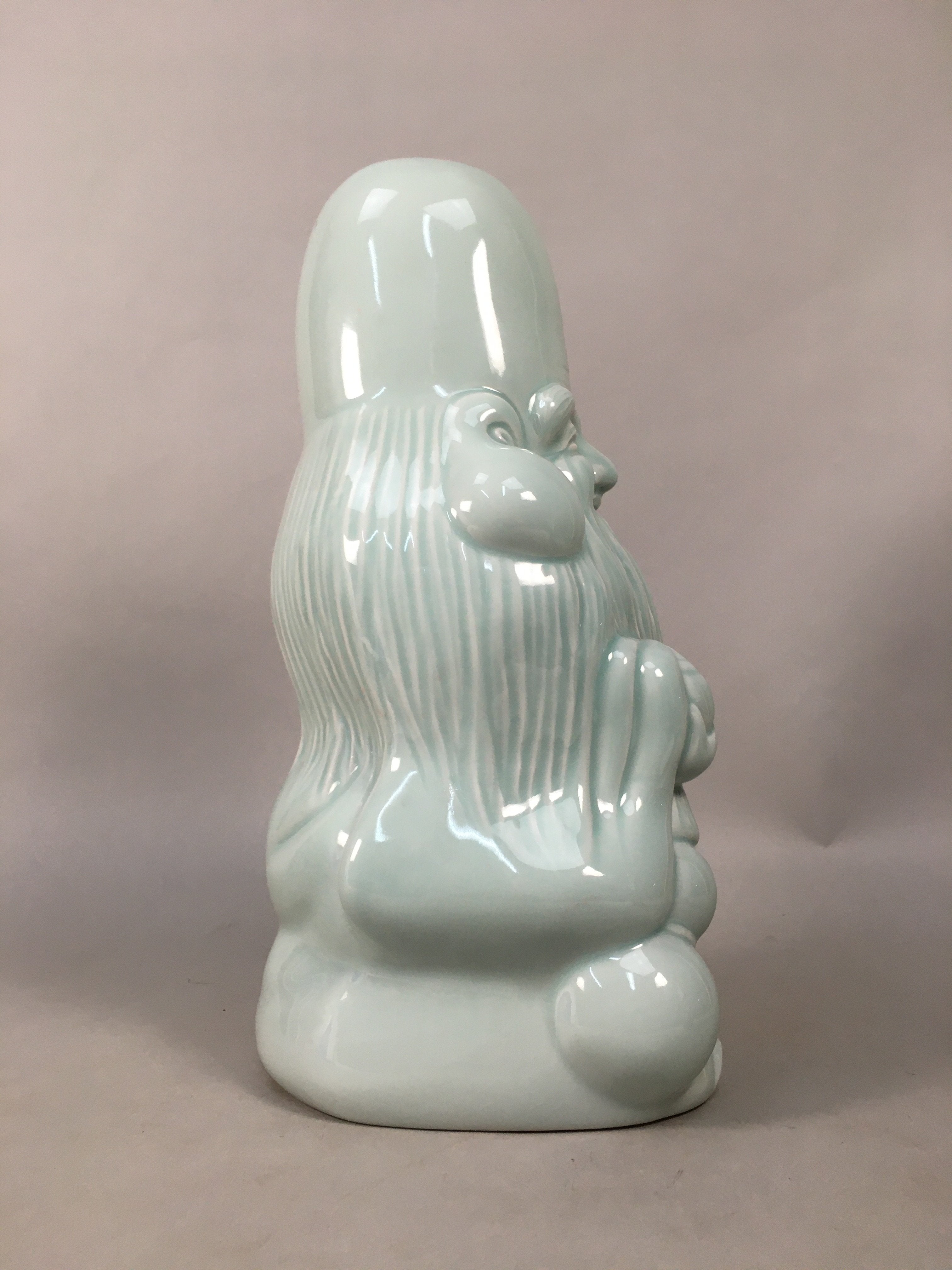 Japanese Porcelain Statue Fukurokuju Vtg 7 Gods Good Fortune Celadon BD602