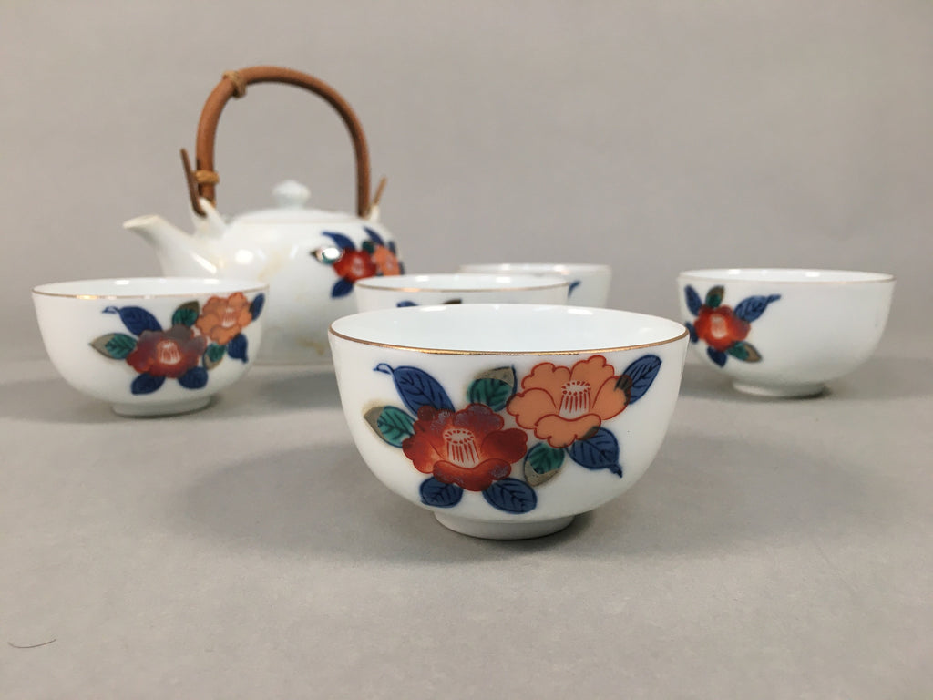 Japanese Porcelain Tea Set Arita ware Cup Pot Vtg Yunomi Kyusu Sencha PX533
