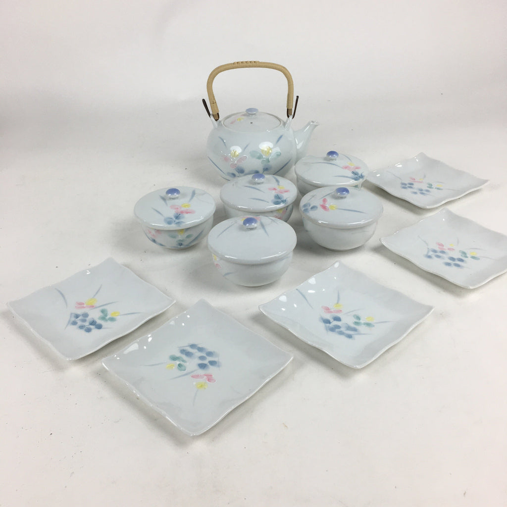 Japanese Porcelain Tea Set Arita ware Cup Pot Vtg Yunomi Kyusu Sencha PX573