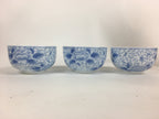 Japanese Porcelain Teacup 5pc Set Vtg Chawan Yunomi White Flower Box PX566