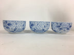 Japanese Porcelain Teacup 5pc Set Vtg Chawan Yunomi White Flower Box PX566