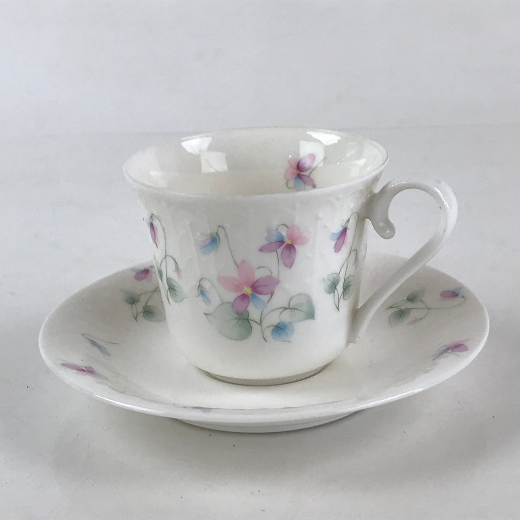 Japanese Porcelain Teacup Mug Saucer Set Vtg Nagoya Ceramic Japan Flower PY248