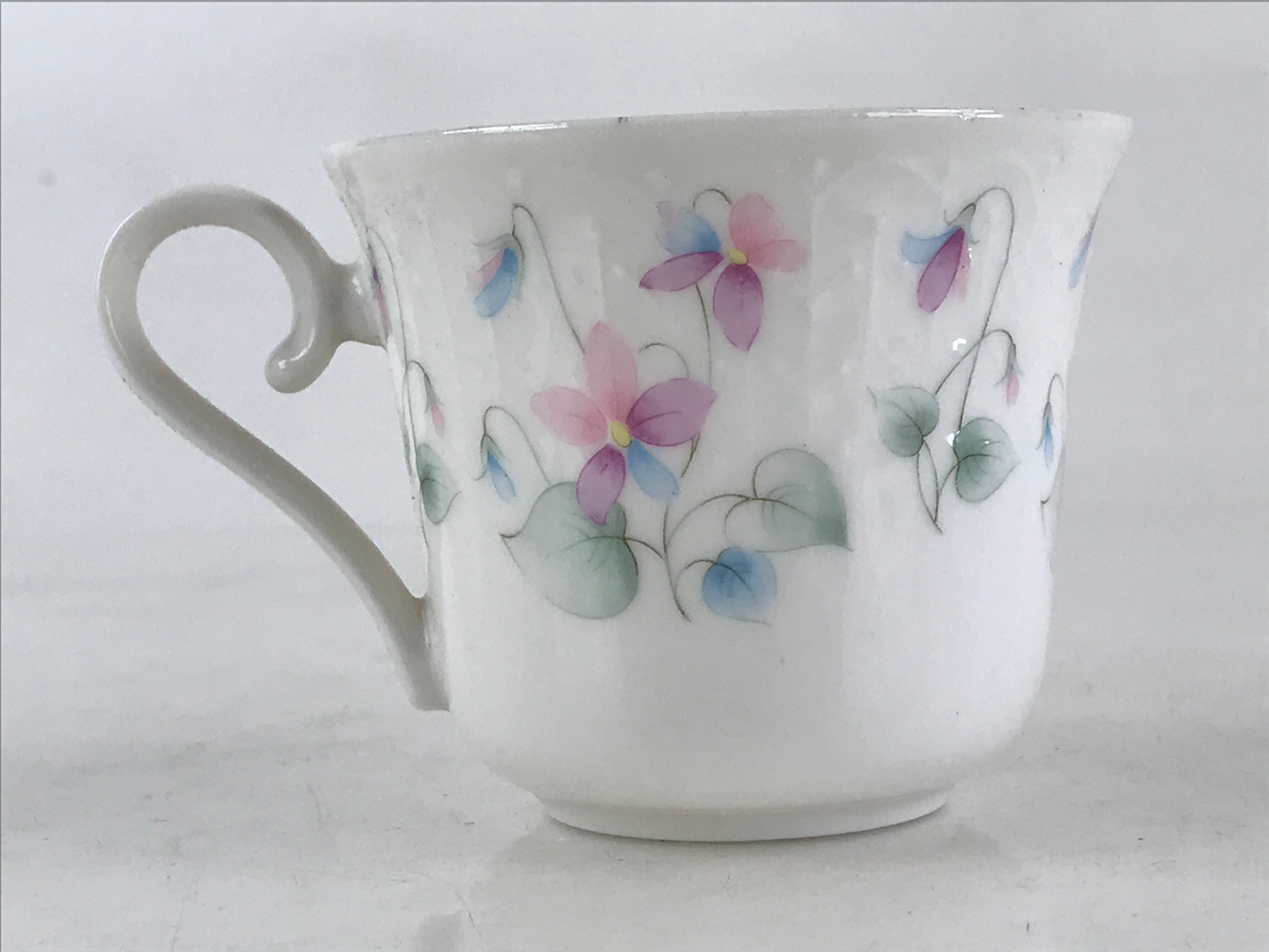 Japanese Porcelain Teacup Mug Saucer Set Vtg Nagoya Ceramic Japan Flower PY249