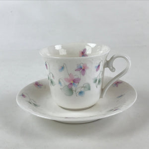 Japanese Porcelain Teacup Mug Saucer Set Vtg Nagoya Ceramic Japan Flower PY249