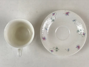 Japanese Porcelain Teacup Mug Saucer Set Vtg Nagoya Ceramic Japan Flower PY250