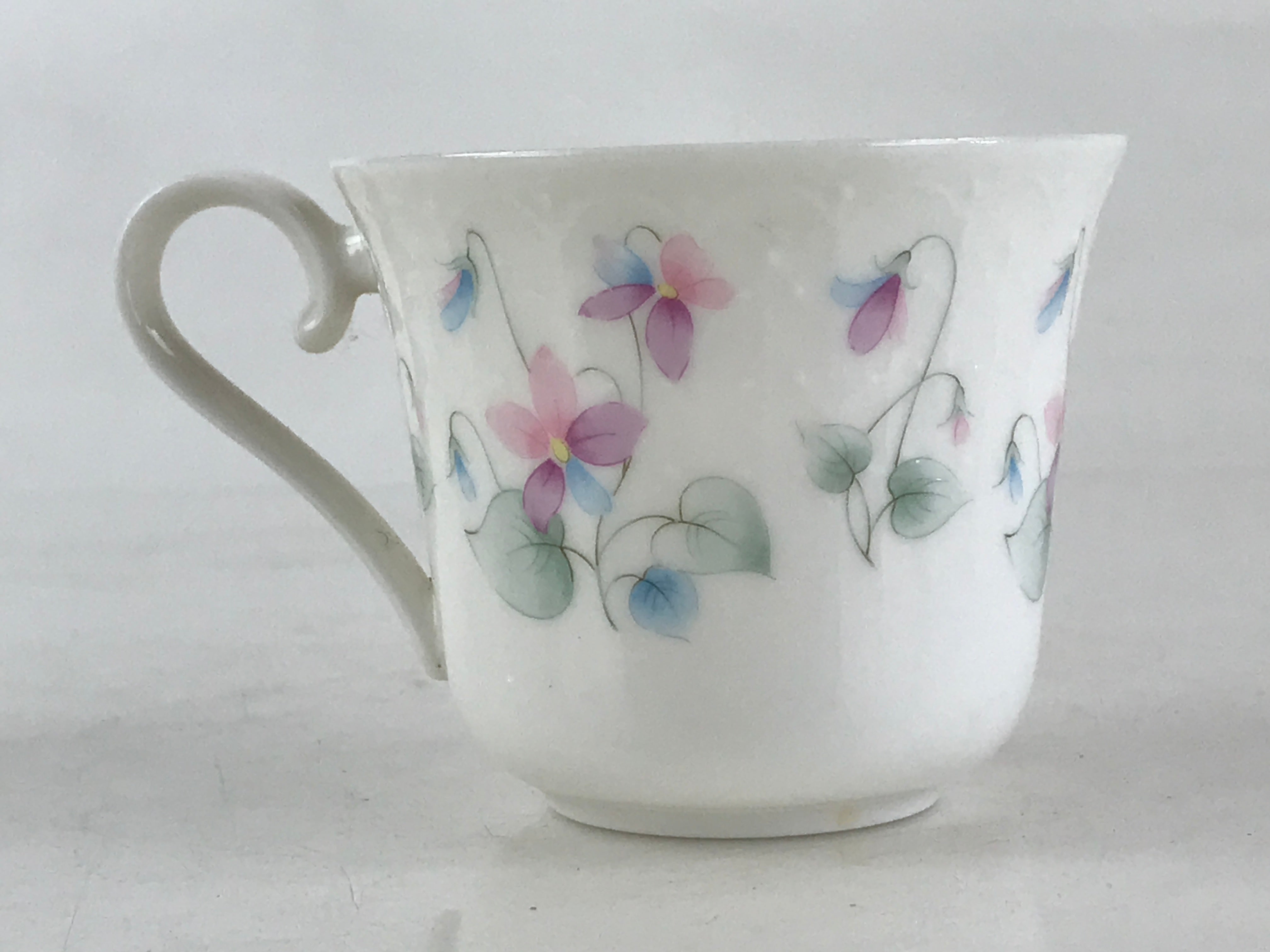 Japanese Porcelain Teacup Mug Saucer Set Vtg Nagoya Ceramic Japan Flower PY250