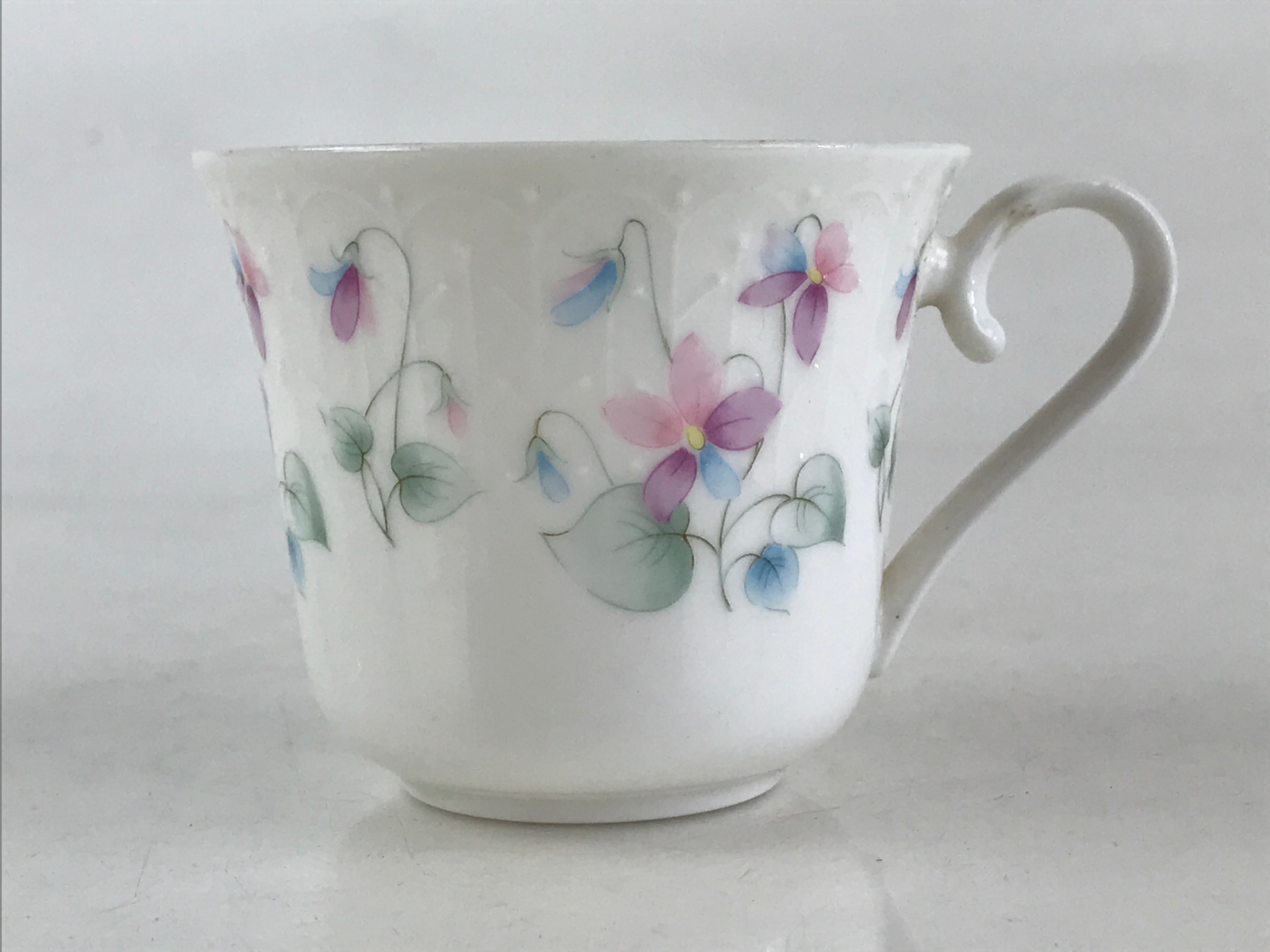 Japanese Porcelain Teacup Mug Saucer Set Vtg Nagoya Ceramic Japan Flower PY252