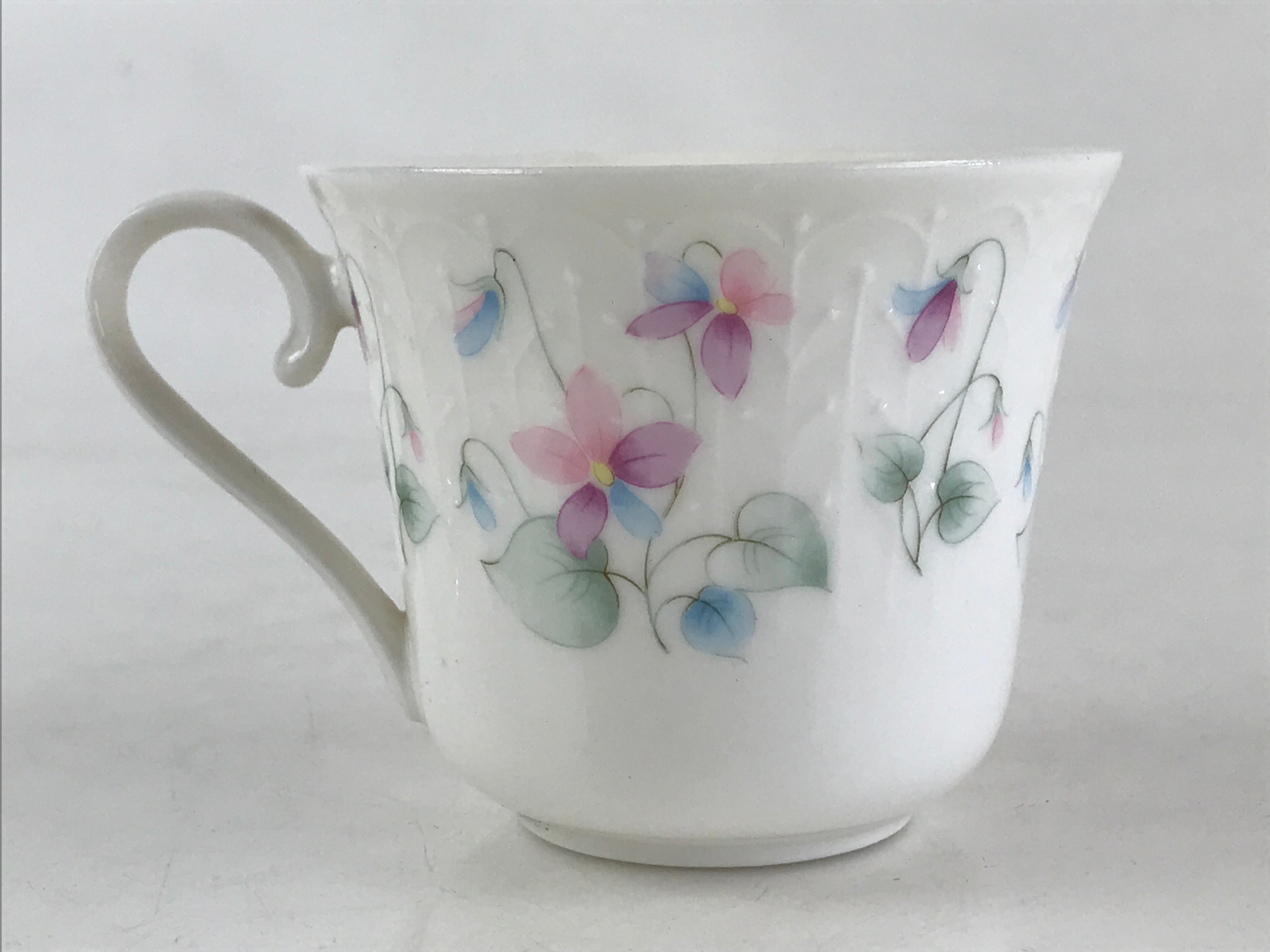 Japanese Porcelain Teacup Mug Saucer Set Vtg Nagoya Ceramic Japan Flower PY252