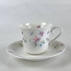 Japanese Porcelain Teacup Mug Saucer Set Vtg Nagoya Ceramic Japan Flower PY252