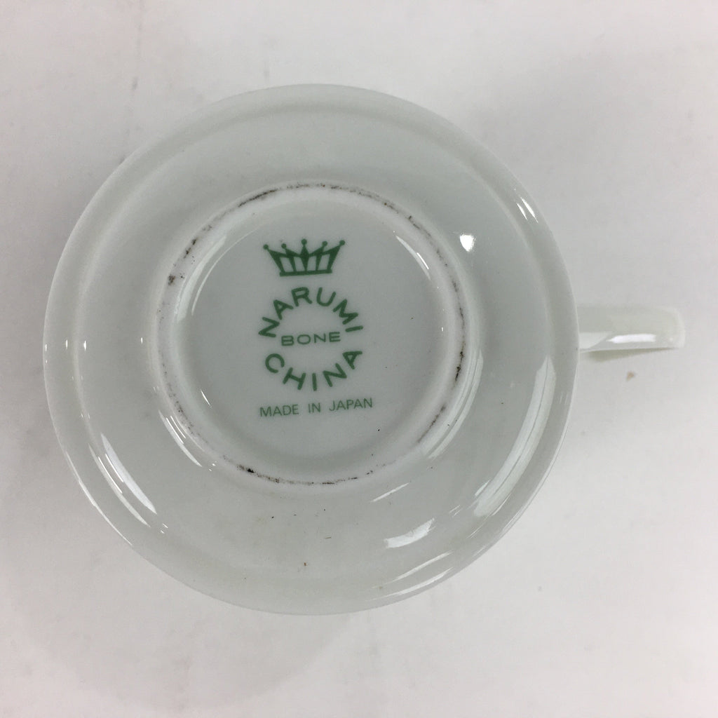 Japanese Porcelain Teacup Mug Saucer Set Vtg Narumi Bone China Flower PP679