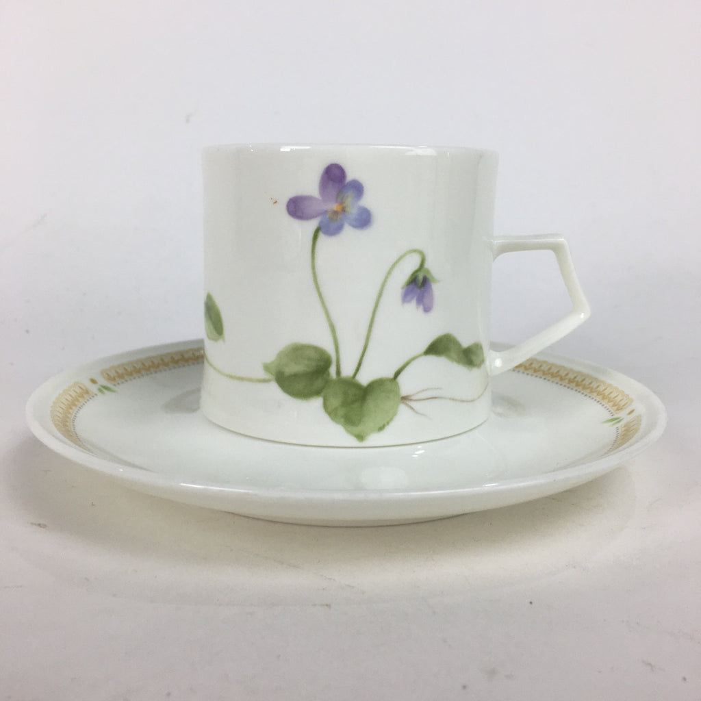 Japanese Porcelain Teacup Mug Saucer Set Vtg Narumi Bone China Flower PP679