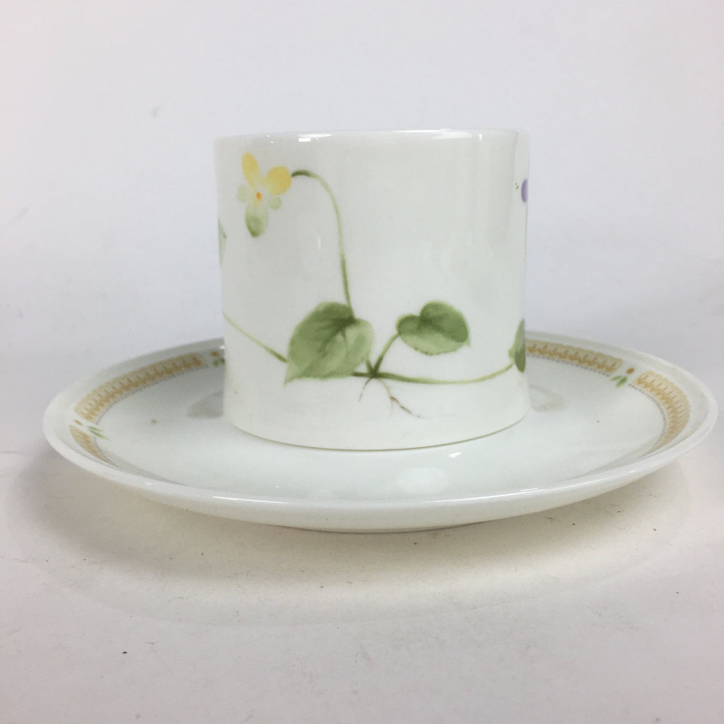 Japanese Porcelain Teacup Mug Saucer Set Vtg Narumi Bone China Flower PP679