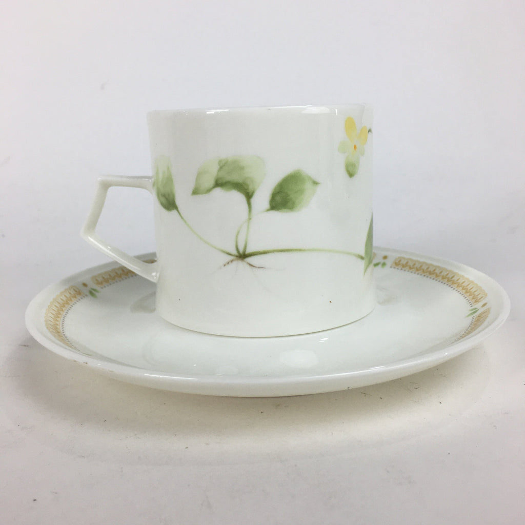 Japanese Porcelain Teacup Mug Saucer Set Vtg Narumi Bone China Flower PP679