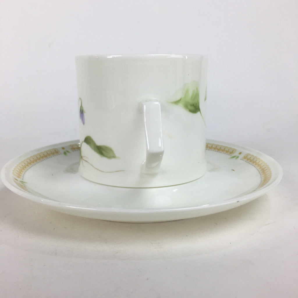 Japanese Porcelain Teacup Mug Saucer Set Vtg Narumi Bone China Flower PP679