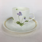 Japanese Porcelain Teacup Mug Saucer Set Vtg Narumi Bone China Flower PP679