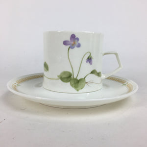 Japanese Porcelain Teacup Mug Saucer Set Vtg Narumi Bone China Flower PP680