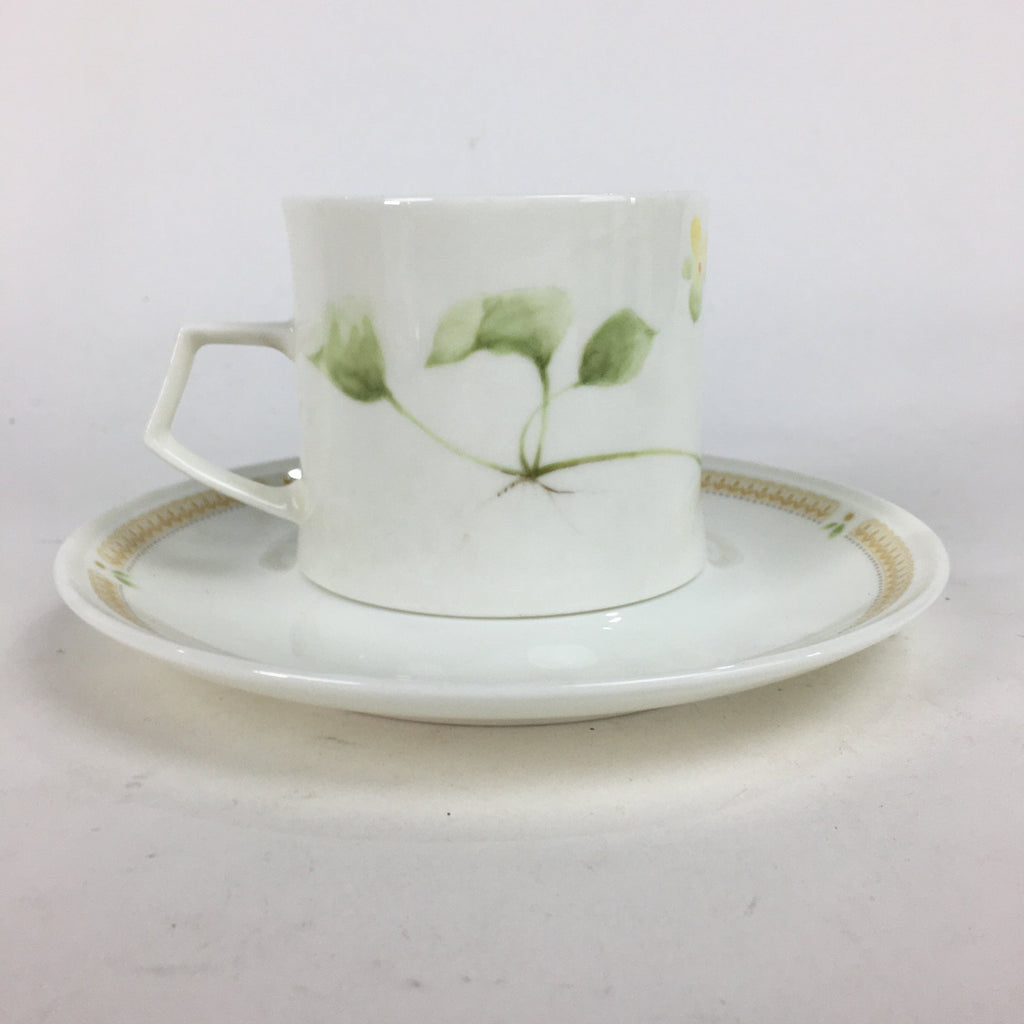 Japanese Porcelain Teacup Mug Saucer Set Vtg Narumi Bone China Flower PP680