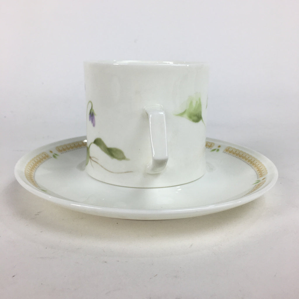 Japanese Porcelain Teacup Mug Saucer Set Vtg Narumi Bone China Flower PP680