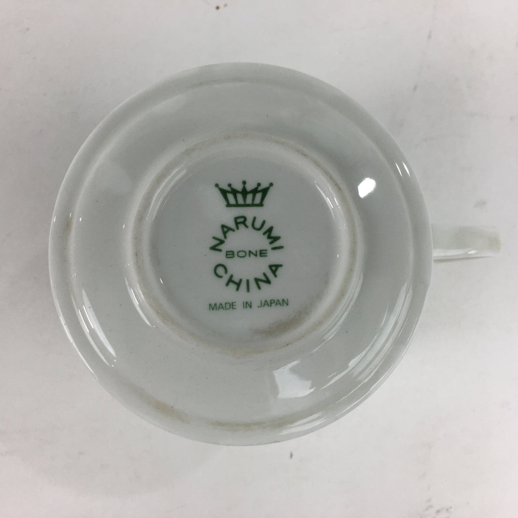 Japanese Porcelain Teacup Mug Saucer Set Vtg Narumi Bone China Flower PP680