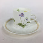 Japanese Porcelain Teacup Mug Saucer Set Vtg Narumi Bone China Flower PP680