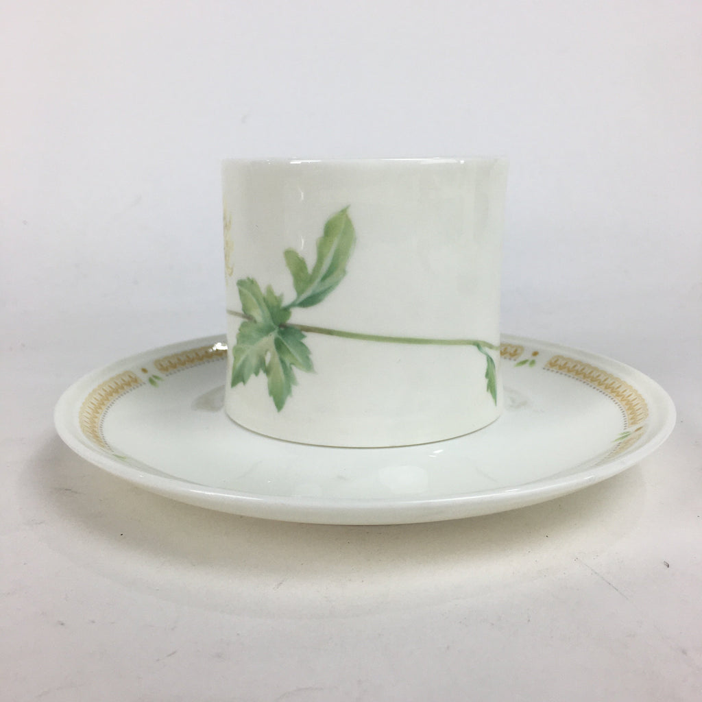 Japanese Porcelain Teacup Mug Saucer Set Vtg Narumi Bone China Flower PP681