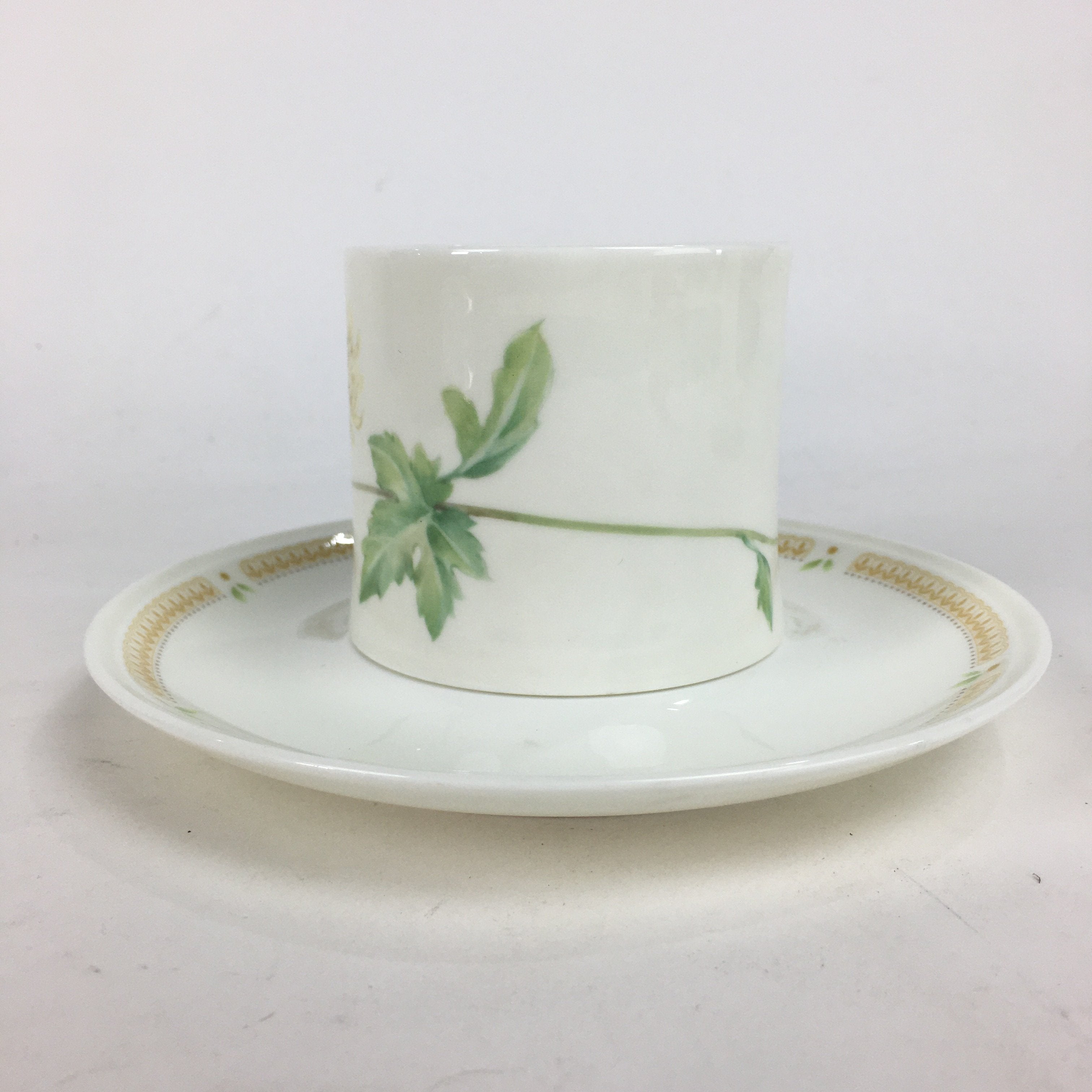 Japanese Porcelain Teacup Mug Saucer Set Vtg Narumi Bone China Flower PP681