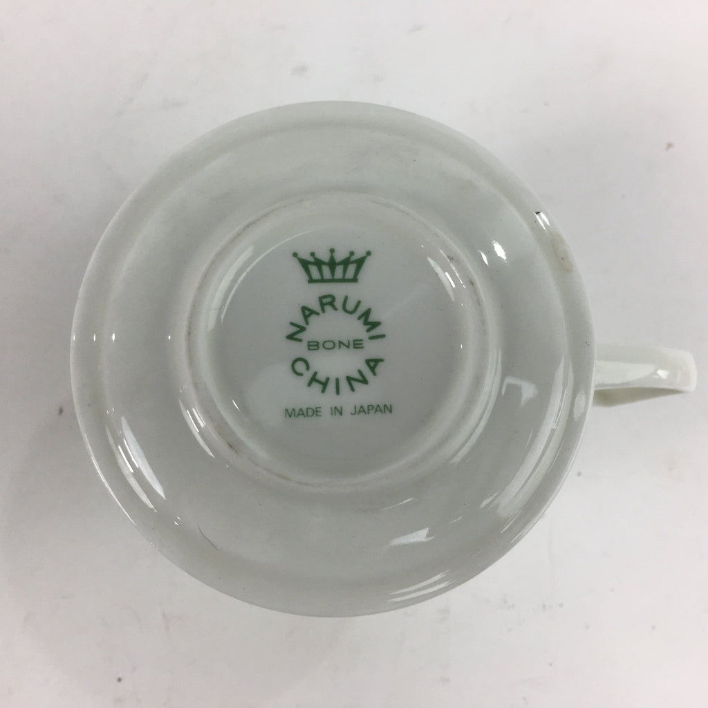 Japanese Porcelain Teacup Mug Saucer Set Vtg Narumi Bone China Flower PP681